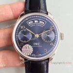 YL SuperClone Swiss IWC Portugieser Annual Calendar 7 Days Blue Face SS Watch